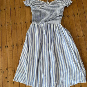 Smocked off shoulder dress